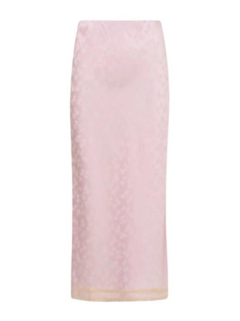 LoveShackFancy Pale Pink Satin Midi Pencil Skirt